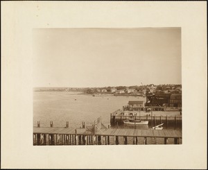 Plymouth waterfront, summer of 1920, view of docks and coastline looking south
