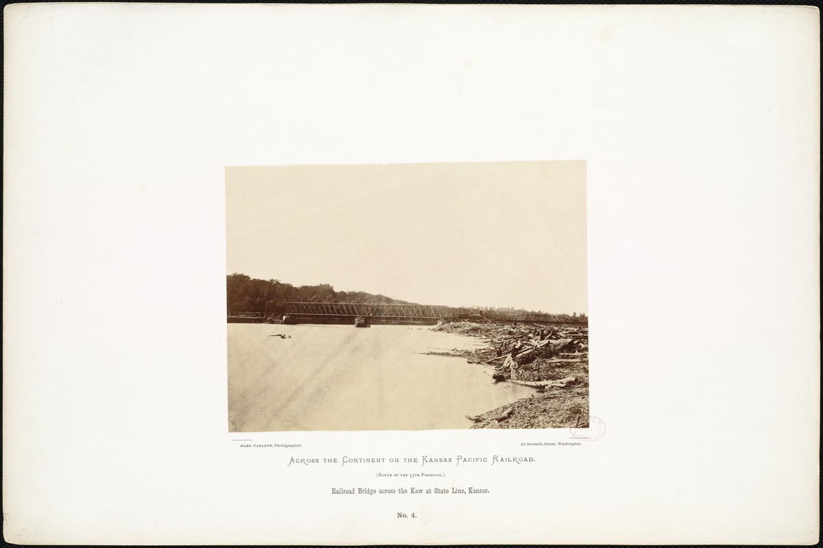 Railroad Bridge across the Kaw at state line, Kansas.