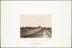 "Westward the Course of Empire takes it Way." Laying track, 300 miles west of Missouri River, 19th October, 1867.