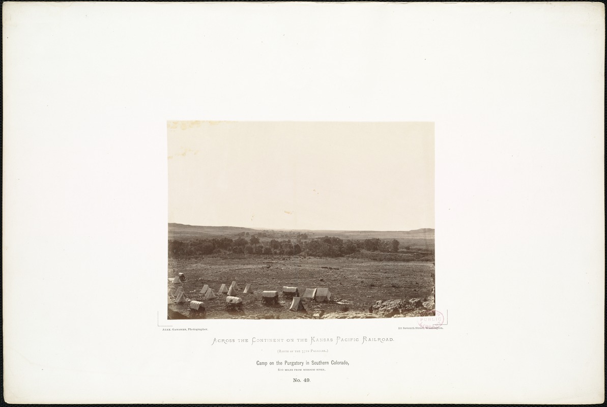Camp on the Purgatory in Southern Colorado, 600 miles from Missouri River.