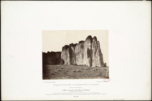 El Moro, or Inscription Rock, Western New Mexico, 1,000 miles west of Missouri River. "Por aqui pazo el alferes du Joseph de Payba Basconzelos el ano que tuyo el cauldo del Reyno asucosta a 18 de Febo de 1526 Anos." "Here passed, on the 18th of February, 1526, Don Basconzeles, Cornet, while making a campaign thorugh this country, by permission of the king, at his own cost."