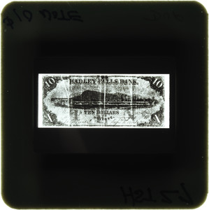 $10 note showing Mt. Tom, Hadley Falls Bank