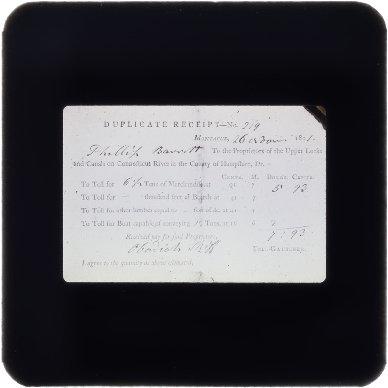 Proprietors receipt #219, Phillip Barrett, Nov. 1801