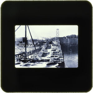 Construction stone dam, looking toward Holyoke