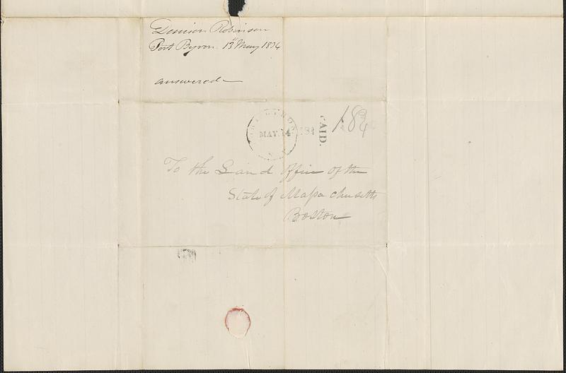 Denison Robinson to George Coffin, 13 May 1834 - Digital Commonwealth