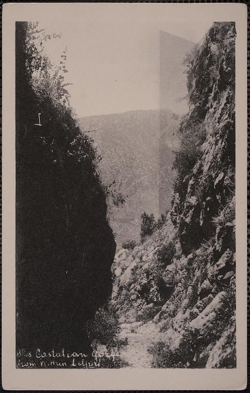 Castalian gorge from within Delphi