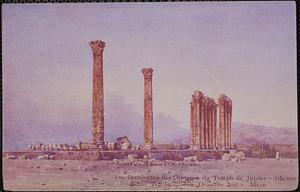 Vue occidentale des colonnes du Temple de Jupiter - Athènes