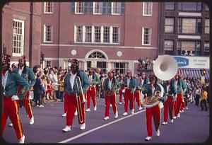 Shriners marching band, parade, Park Street, Boston
