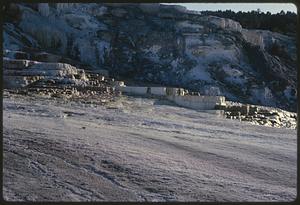 Rock terraces, Mammoth Hot Springs, Yellowstone National Park, Wyoming