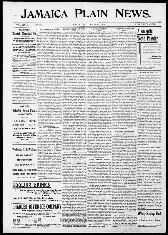 Jamaica Plain News, August 10, 1901 Digital Commonwealth