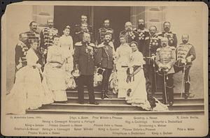 A group of people including Kaiser Wilhelm I and King Alfonso XIII of Spain