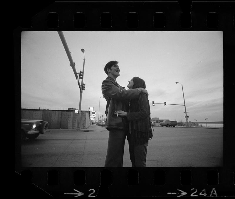 A couple embracing, Anchorage, Alaska