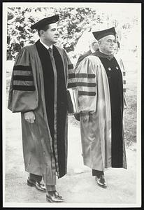 Dusty processing before inaug, left: now president Abrams. right: Lawrence Wein pres. Of Br. of Trustee