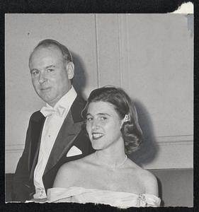 Wallace Lincoln Pierce of Chestnut Hill and his debutante daughter, Mary Markle Pierce.
