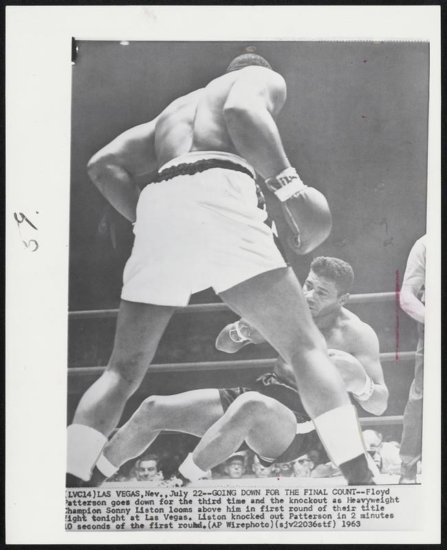 Going Down for the Final CountFloyd Patterson goes down for the third