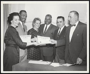 Left to Right. Lillian Bernard, John Anthony Whitley, Mary Carricelli, Don Smith, Severino Biagione Pres. #11, Ben Maglioggi B. A. #11