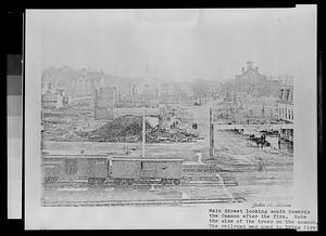 Main Street looking south towards the Common after the fire