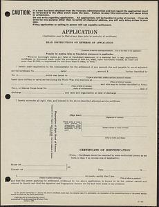 Veteran's Administration adjusted compensation form 1701