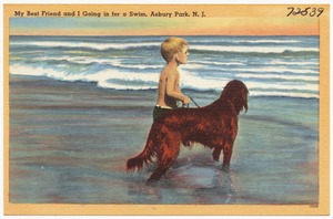 My best friend and I going in for a swim, Asbury Park, N. J.