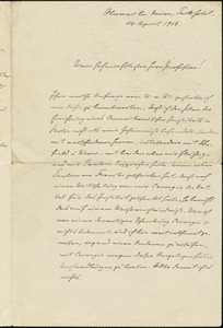 Althoff, Friedrich, 1839-1908 autograph letter signed to Hugo Münsterberg, 14 April 1908
