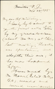 Baldwin, James Mark, 1861-1934 autograph letter signed to Hugo Münsterberg, Princeton, N.J., 24 November 1898