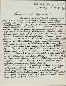 Bertling, Karl O., fl. 1912 autograph letter signed to Hugo Münsterberg, Berlin, 28 April 1913