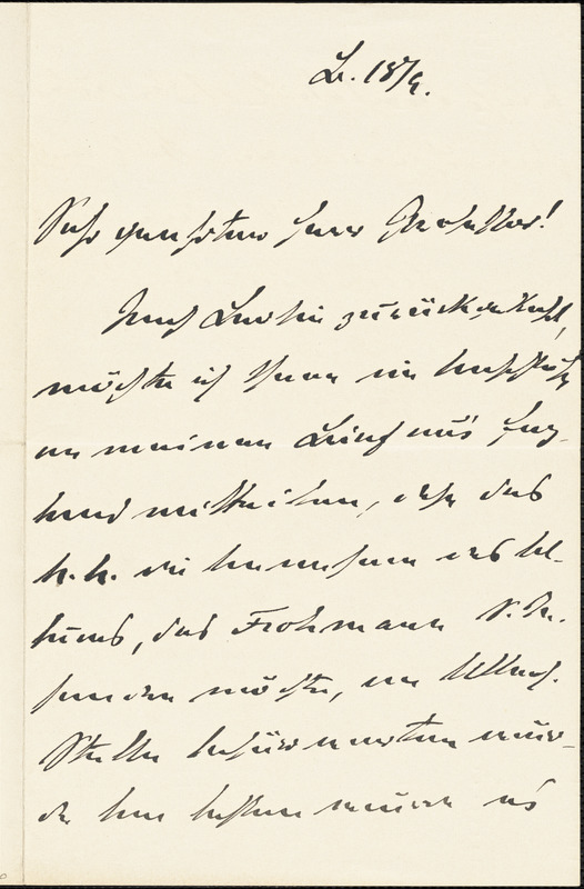 Bussche-Haddenhausen, Hilmar, 1867-1939 autograph letter signed to Hugo Münsterberg, Berlin?, 18 April