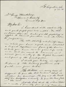 Davis, Hermann Fox, fl. 1914 autograph letter signed to Hugo Münsterberg, St. Augustine, Fla., 23 February 1914