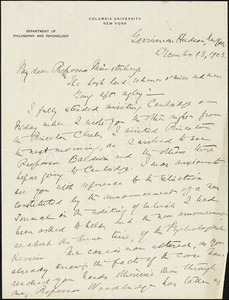 Davis, William Harper, fl. 1905 autograph letter signed to Hugo Münsterberg, Garrison-on-Hudson, 13 December 1903