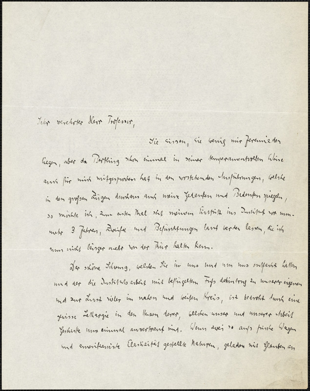 Drechsler, Robert Walter, fl. 1913 autograph letter signed to Hugo Münsterberg, Berlin, 1913
