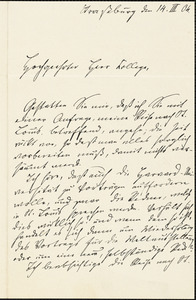 Gerland, Georg autograph letter signed to Hugo Münsterberg, Strassberg, Ger., 14 March 1904