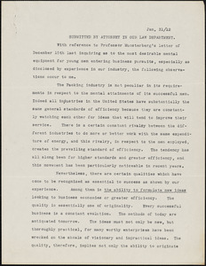 Green, M. S., fl. 1911 typed document: [Qualifications for Attorney], Chicago, 19 January 1912