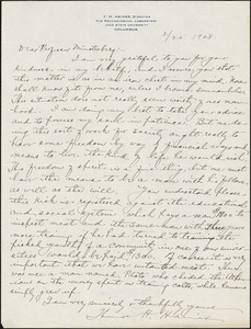 Haines, T. Harvey (Thomas Harvey), b. 1871 autograph letter signed to Hugo Münsterberg, Columbus, O., 25 February 1908