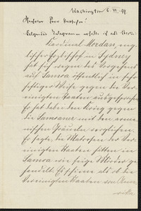 Holleben, Theodor von, 1838-1913 manuscript letter signed to Hugo Münsterberg, Washington, 6 June 1899