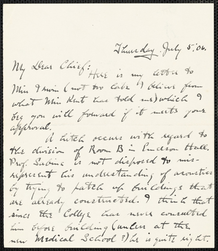 Holt, Edwin B. (Edwin Bissell), 1873-1946 Autograph Letter Signed To ...