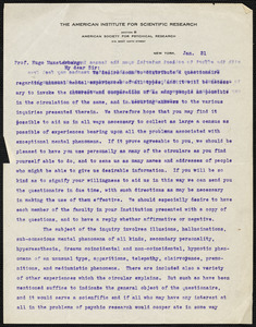 Hyslop, James H. (James Hervey), 1854-1920 typed letter signed to Hugo Münsterberg, New York, 1 January