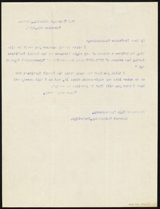 Lowell, A. Lawrence (Abbott Lawrence), 1856-1943 Typed Letter Signed To ...