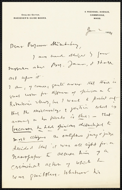 Muirhead, James F. (James Fullarton), 1853-1934 autograph letter signed ...