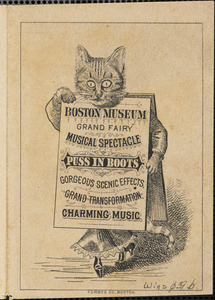 Advertising leaflet: Boston Museum Grand Fairy Musical Spectacle Puss in Boots