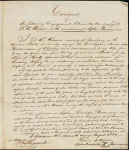Contract between Capt. D.L. Winsor and maidservant Sophie Frederikke Rasmussen at Elsinore