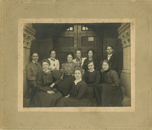 A group of students in doorway