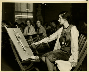 Student drawing a figure