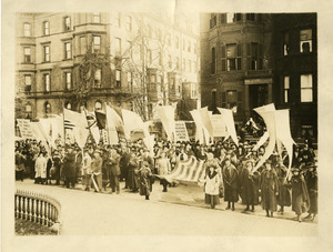 Armistice Day march in Back Bay