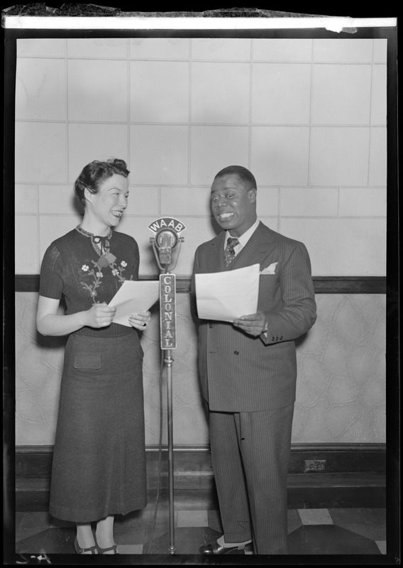 Ruth Moss and Louis Armstrong at WAAB