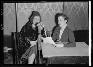 Ruth Moss and unidentified woman at WAAB