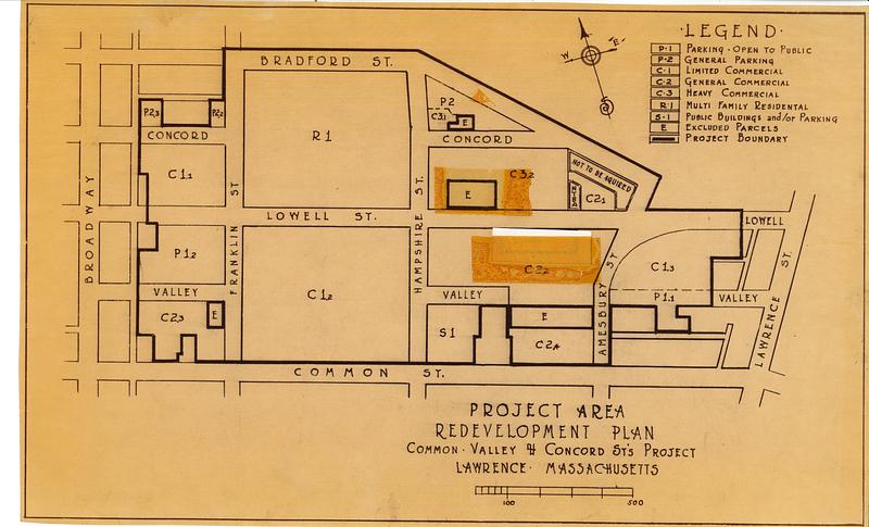 Project area, redevelopment plan, Common, Valley, & Concord Sts project, Lawrence, Massachusetts