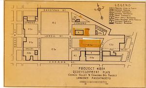 Project area, redevelopment plan, Common, Valley, & Concord Sts project, Lawrence, Massachusetts