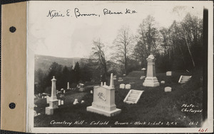 Brown, Cemetery Hill Cemetery, Block 1, lots 3, 4, 5, Enfield, Mass., ca. 1928