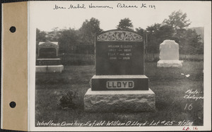 William D. Lloyd, Woodlawn Cemetery, new section, lot 25, 26, Enfield, Mass., Sept. 7, 1928