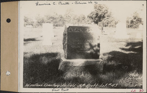 A. F. Pratt, Woodlawn Cemetery, new section, lot 43, Enfield, Mass., Sept. 7, 1928